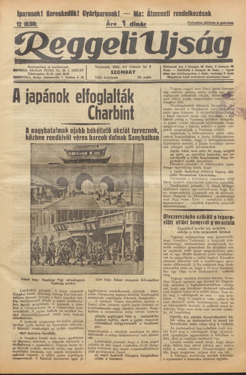 Reggeli Újság, 13. évf. 1932. február 6. 30. sz.