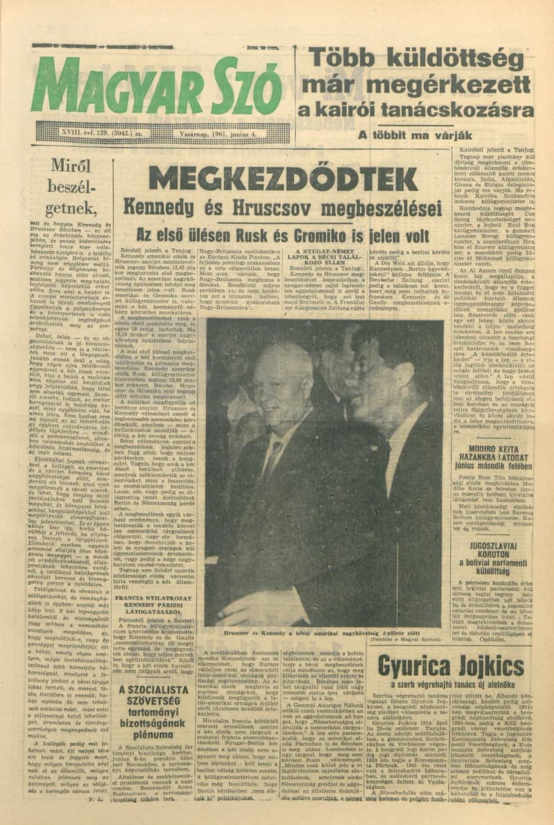 Magyar Szó, 18. évf. 1961. június 4. 129. sz. 1–23. oldal