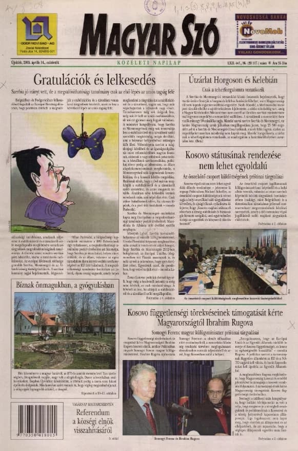 Magyar Szó, 62. évf. 2005. április 14. 86. sz. 1–20. oldal