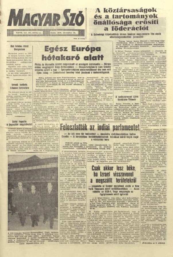 Magyar Szó, 27. évf. 1970. december 29. 357. sz. 1–16. oldal
