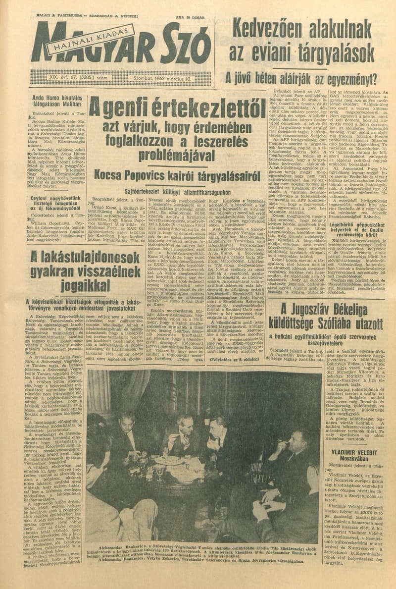 Magyar Szó, 19. évf. 1962. március 10. 67. sz. 1–12. oldal