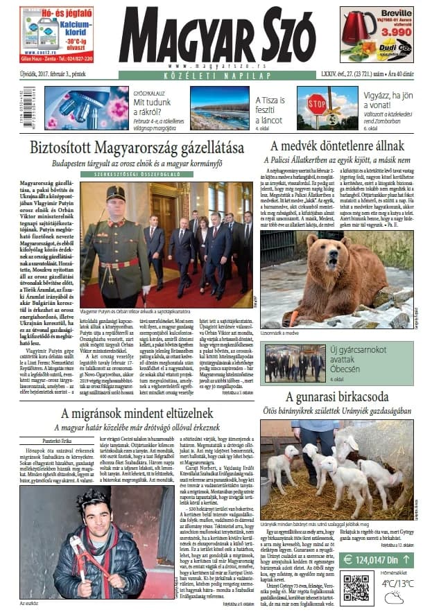 Magyar Szó, 74. évf. 2017. február 3. 27. sz. 1–16. oldal