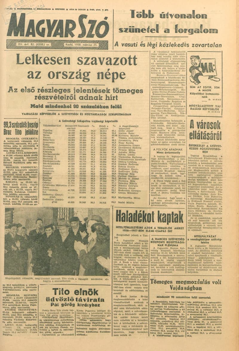 Magyar Szó, 15. évf. 1958. március 25. 82. sz. 1–10. oldal