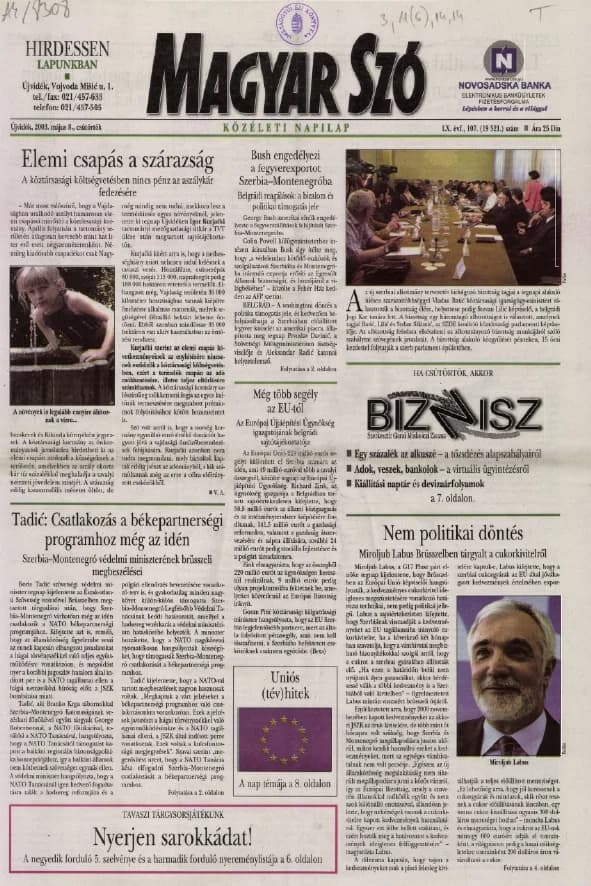 Magyar Szó, 60. évf. 2003. május 8. 107. sz. 1–16. oldal