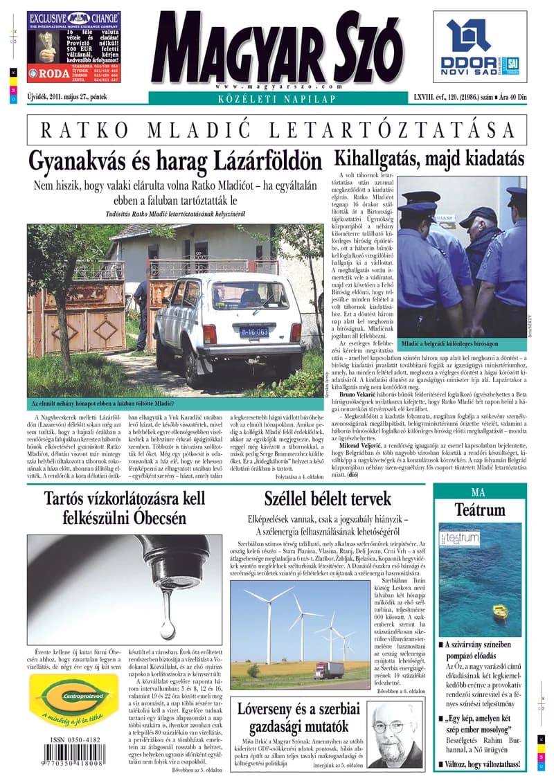 Magyar Szó, 68. évf. 2011. május 27. 120. sz. 1–20. oldal