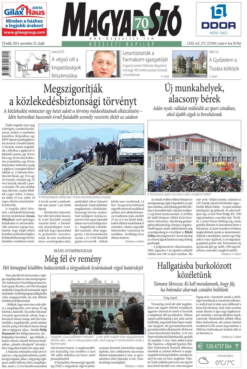 Magyar Szó, 71. évf. 2014. november 25. 175. sz. 1–20. oldal