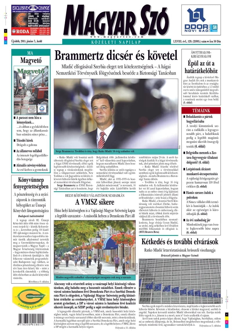 Magyar Szó, 68. évf. 2011. június 7. 129. sz. 1–20. oldal