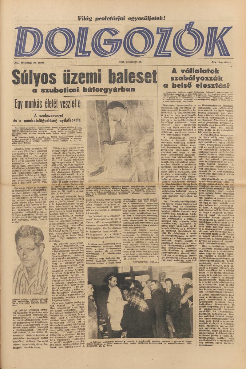 Dolgozók, 12. évf. 1958. december 20. 50. sz.
