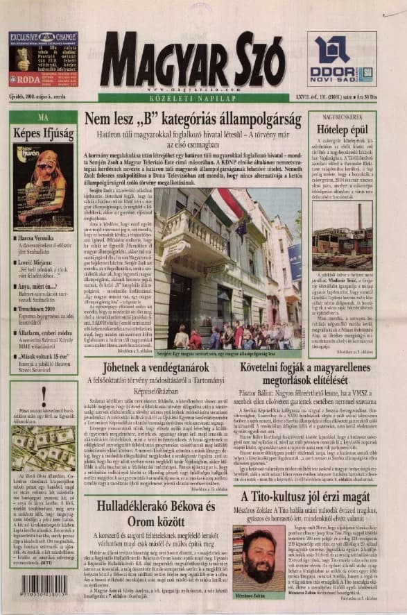 Magyar Szó, 67. évf. 2010. május 5. 101. sz. 1–20. oldal