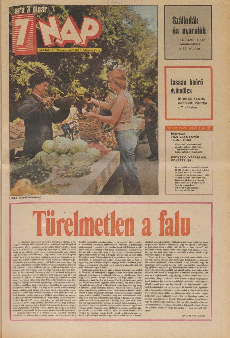 7 Nap, 31. évf. 1976. augusztus 27. 34. sz. 1–20. oldal
