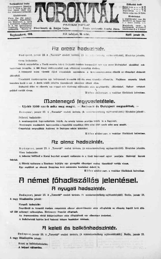 Torontál, 45. évf. 1916. január 24. 18. sz.