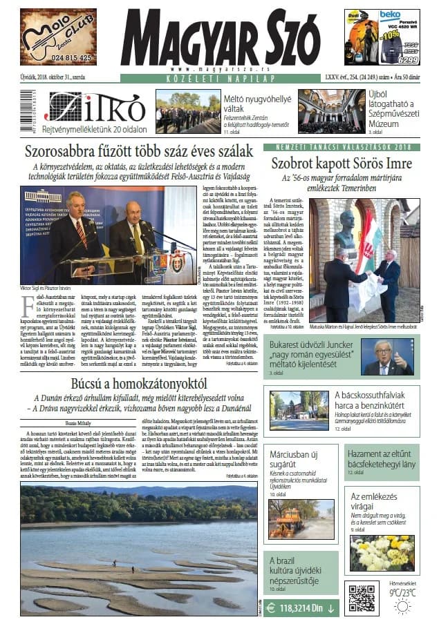 Magyar Szó, 75. évf. 2018. október 31. 254. sz. 1–16. oldal