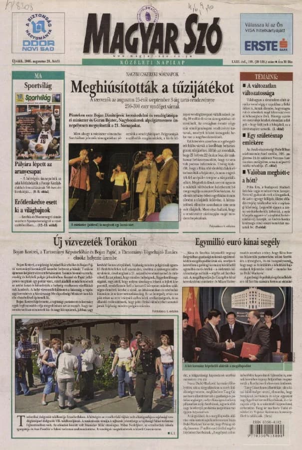 Magyar Szó, 63. évf. 2006. augusztus 28. 199. sz. 1–12. oldal