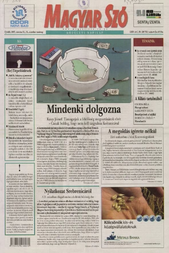 Magyar Szó, 64. évf. 2007. március 10. – 11. 58. sz. 1–12. oldal