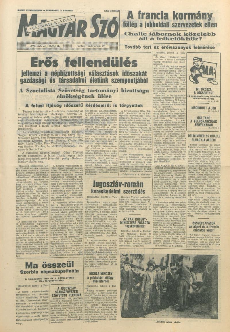 Magyar Szó, 17. évf. 1960. január 29. 23. sz. 1–22. oldal