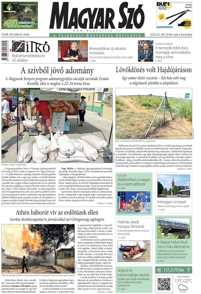 Magyar Szó, 80. évf. 2023. július 26. 169. sz. 1–16. oldal