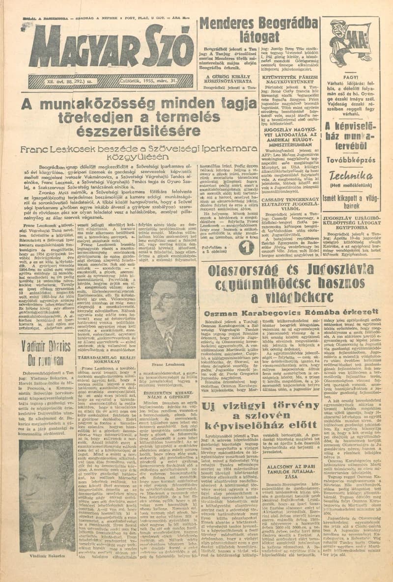 Magyar Szó, 12. évf. 1955. március 31. 88. sz. 1–8. oldal