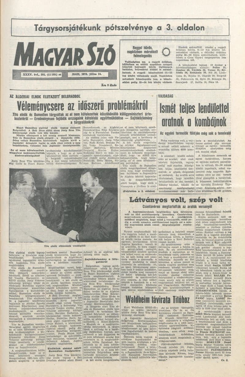 Magyar Szó, 35. évf. 1978. július 24. 201. sz. 1–8. oldal
