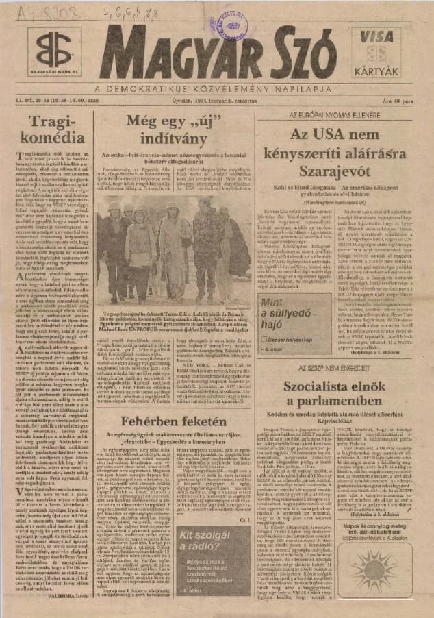 Magyar Szó, 51. évf. 1994. február 3. 29–31. sz. 1–16. oldal