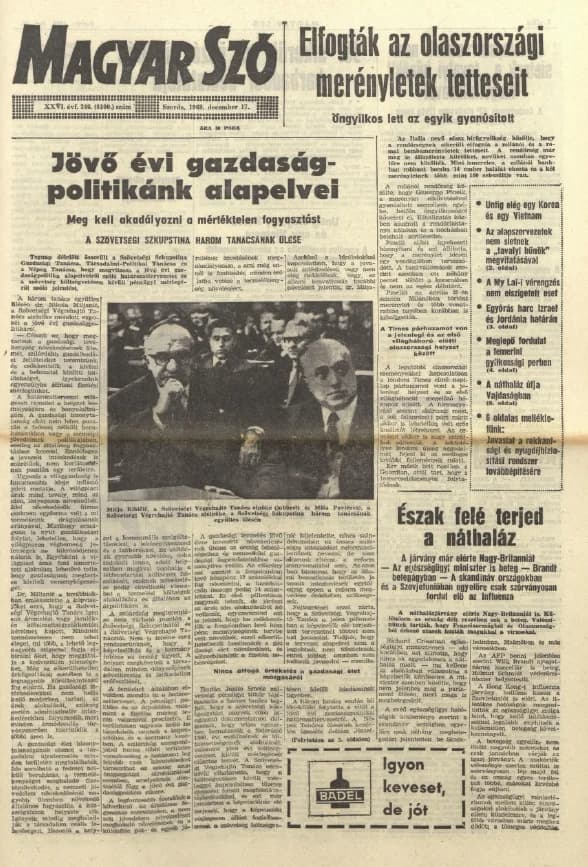 Magyar Szó, 26. évf. 1969. december 17. 346. sz. 1–20. oldal