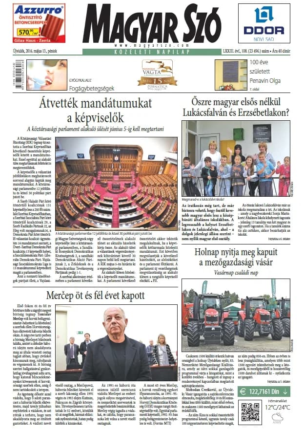 Magyar Szó, 73. évf. 2016. május 13. 108. sz. 1–16. oldal