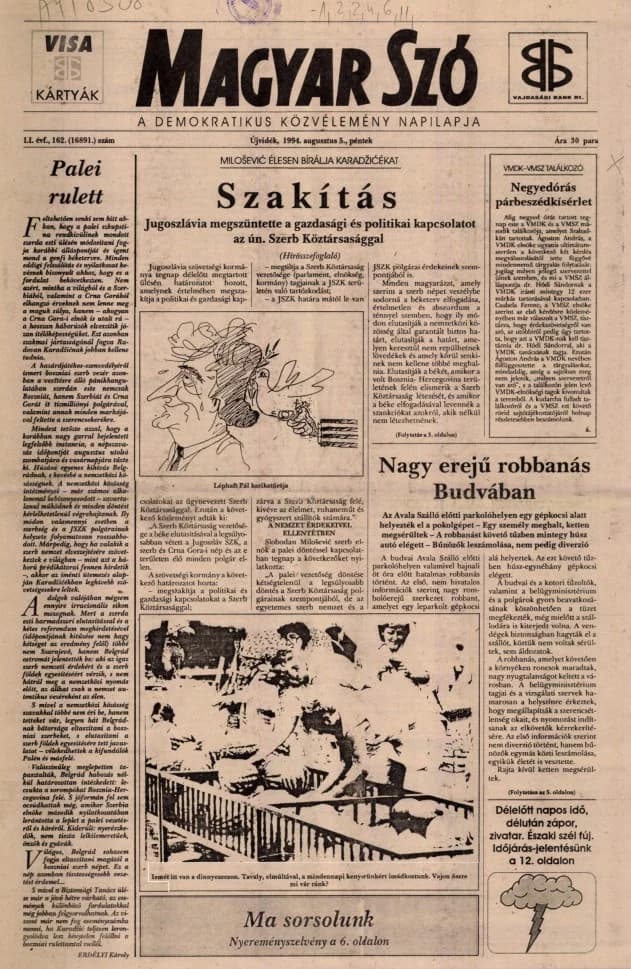 Magyar Szó, 51. évf. 1994. augusztus 5. 162. sz. 1–16. oldal