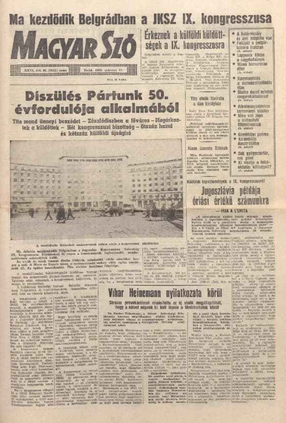 Magyar Szó, 26. évf. 1969. március 11. 68. sz. 1–16. oldal