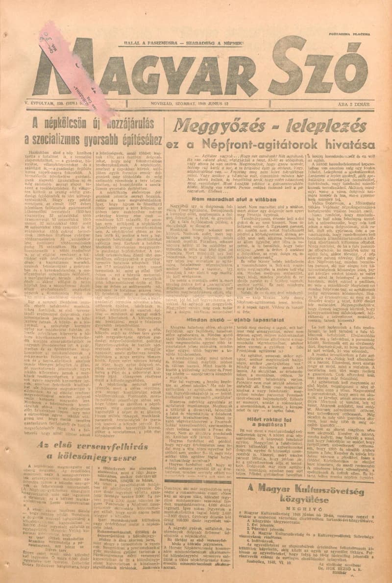 Magyar Szó, 5. évf. 1948. június 12. 139. sz. 1–4. oldal
