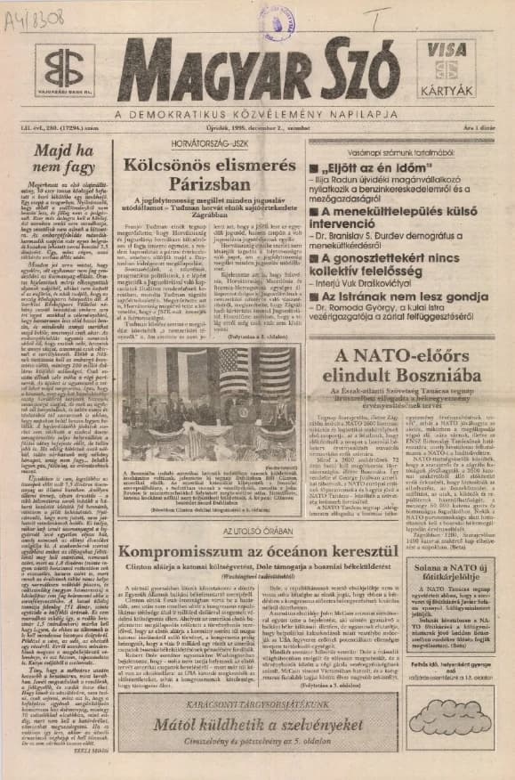 Magyar Szó, 52. évf. 1995. december 2. 280. sz. 1–16. oldal