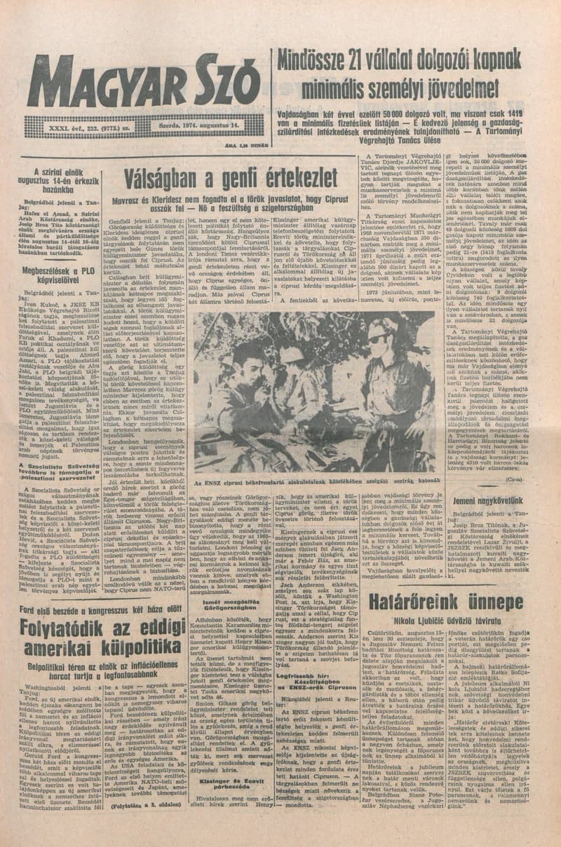 Magyar Szó, 31. évf. 1974. augusztus 14. 222. sz. 1–16. oldal