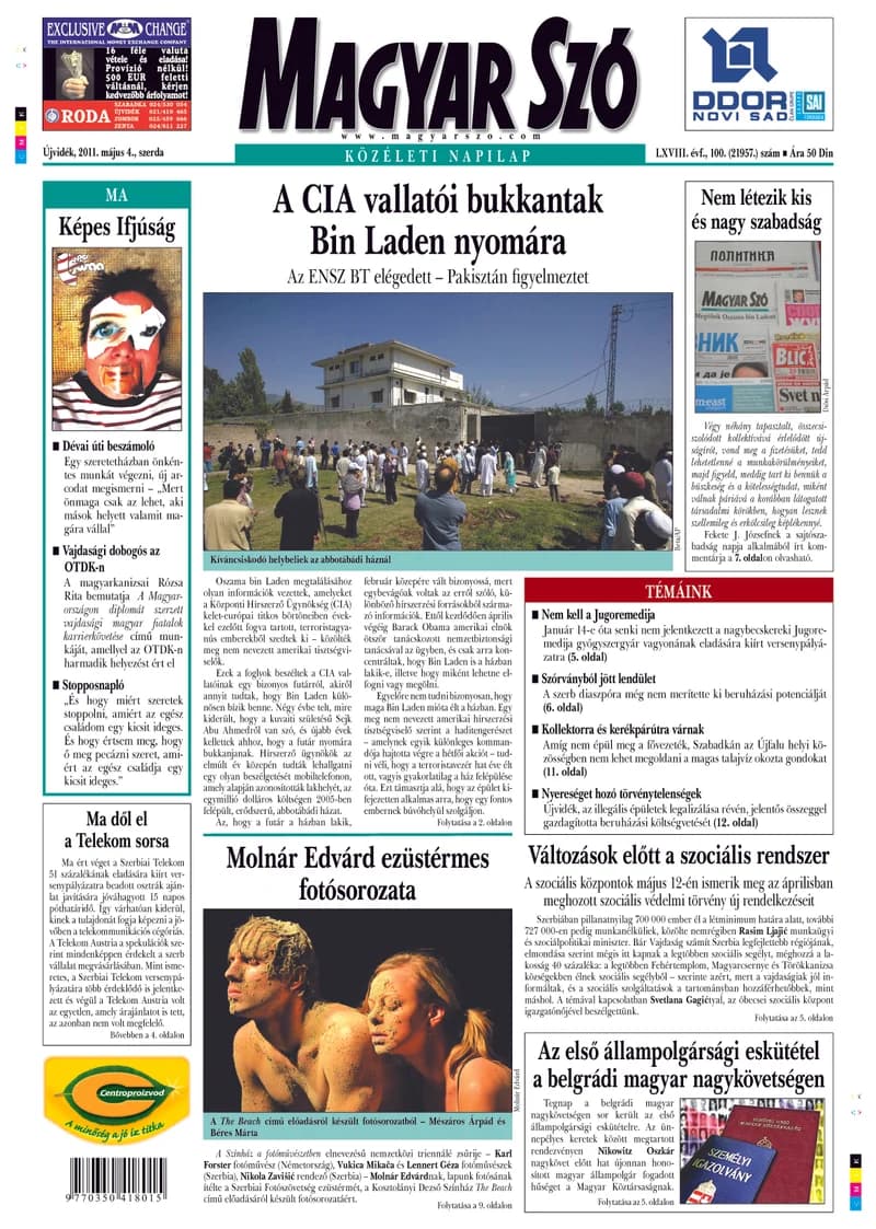 Magyar Szó, 68. évf. 2011. május 4. 100. sz. 1–20. oldal