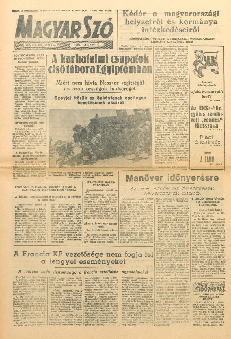Magyar Szó, 13. évf. 1956. november 12. 310. sz. 1–10. oldal