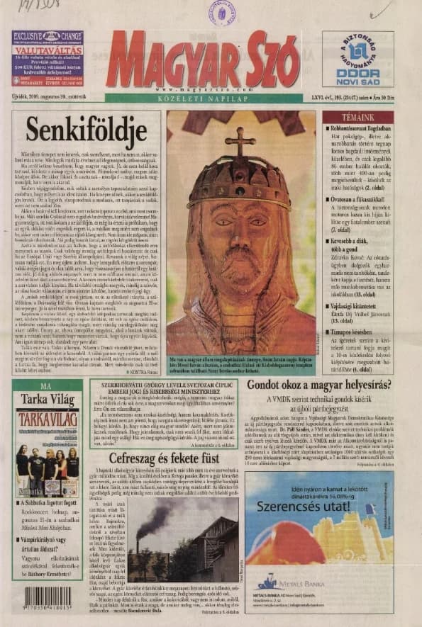 Magyar Szó, 66. évf. 2009. augusztus 20. 193. sz. 1–16. oldal