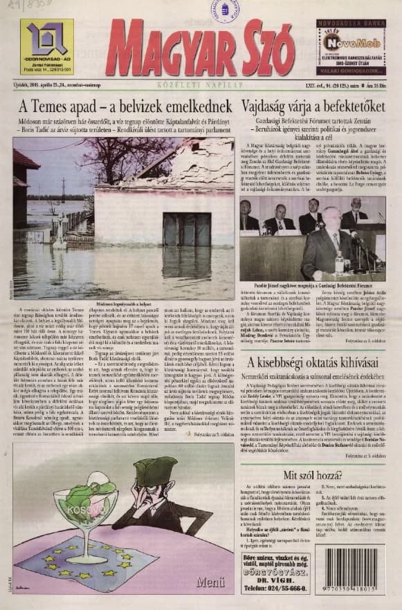 Magyar Szó, 62. évf. 2005. április 23. – 24. 94. sz. 1–28. oldal