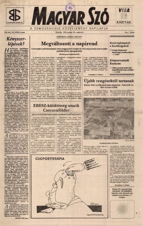 Magyar Szó, 52. évf. 1995. január 19. 14. sz. 1–16. oldal