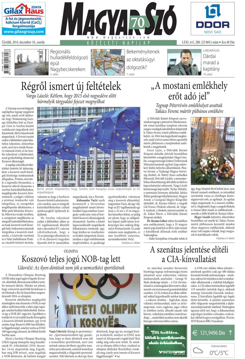 Magyar Szó, 71. évf. 2014. december 10. 288. sz. 1–16. oldal