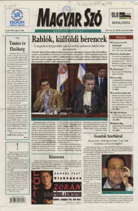 Magyar Szó, 64. évf. 2007. május 8. 104. sz. 1–20. oldal