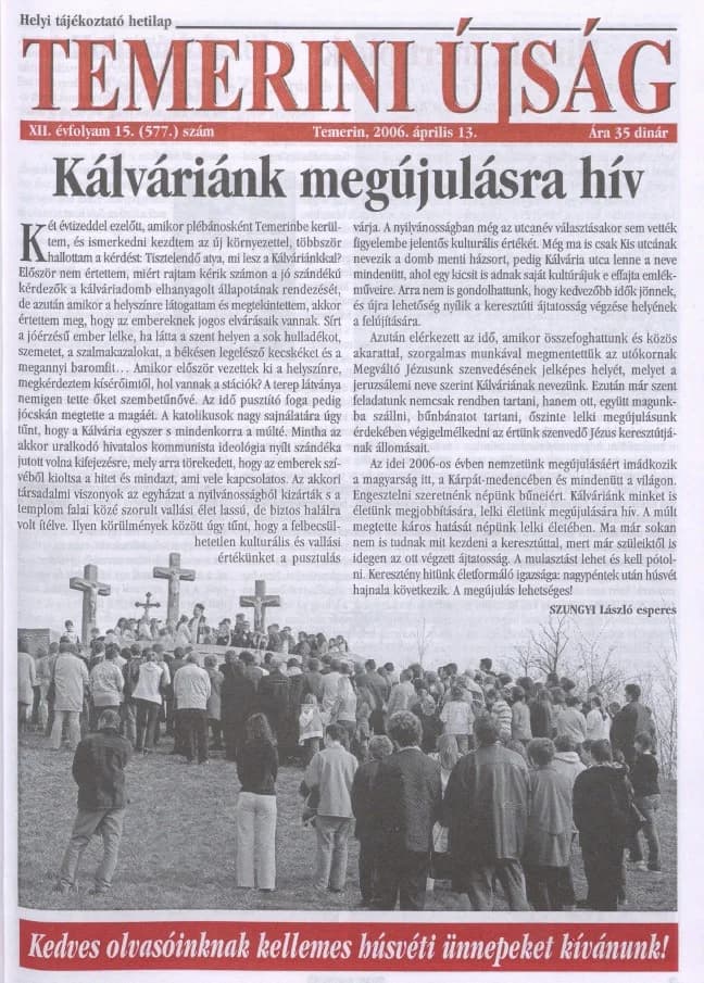 Temerini Újság, 12. évf. 2006. április 13. 15. sz.