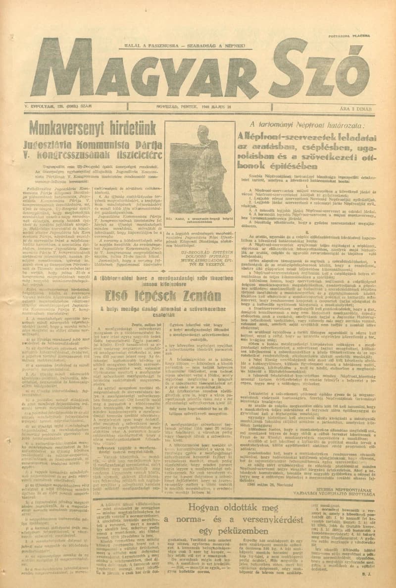 Magyar Szó, 5. évf. 1948. május 28. 126. sz. 1–4. oldal