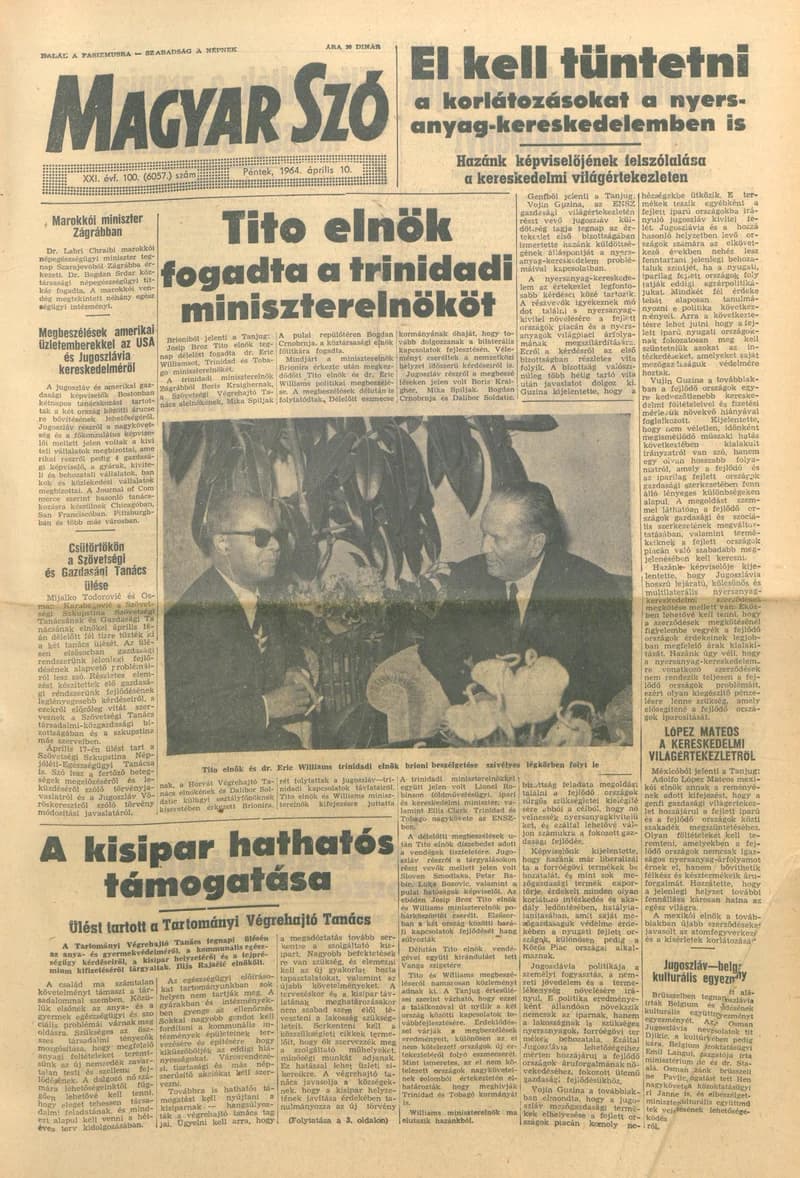 Magyar Szó, 21. évf. 1964. április 10. 100. sz. 1–16. oldal
