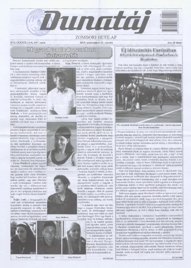 Dunatáj, 17. évf. 2015. szeptember 23. 847. sz.