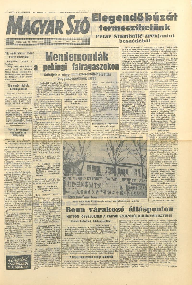 Magyar Szó, 24. évf. 1967. február 4. 32. sz. 1–12. oldal