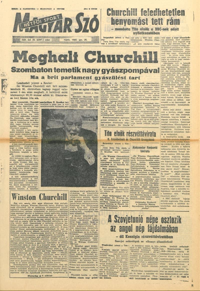 Magyar Szó, 22. évf. 1965. január 25. 23. sz. 1–14. oldal