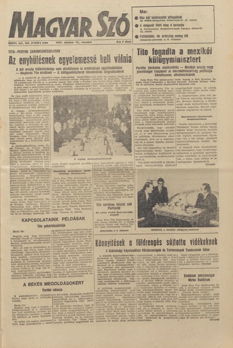 Magyar Szó, 36. évf. 1979. október 13. 282. sz. 1–24. oldal