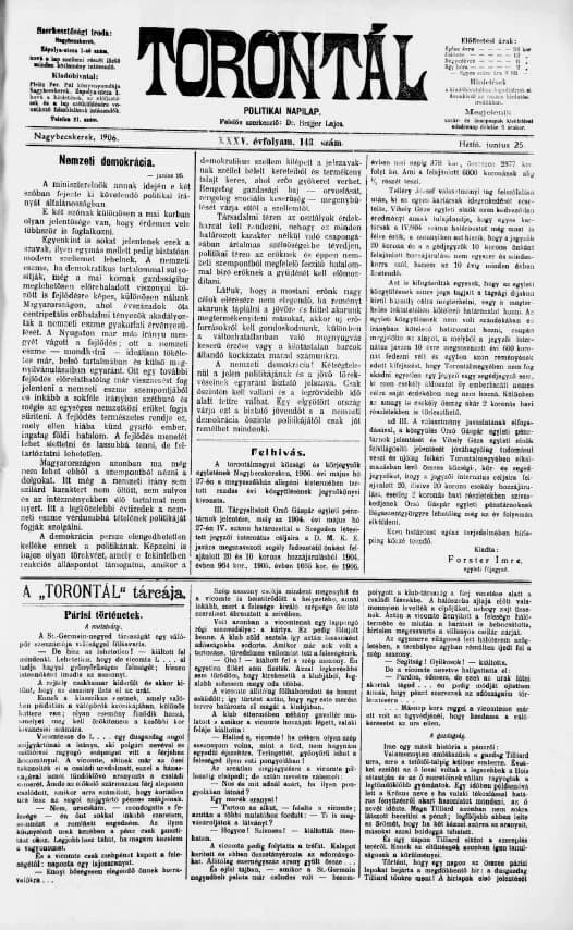 Torontál, 35. évf. 1906. június 25. 143. sz.