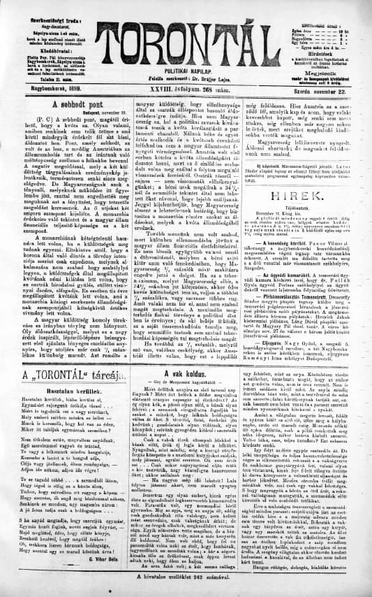Torontál, 28. évf. 1899. november 22. 268. sz.