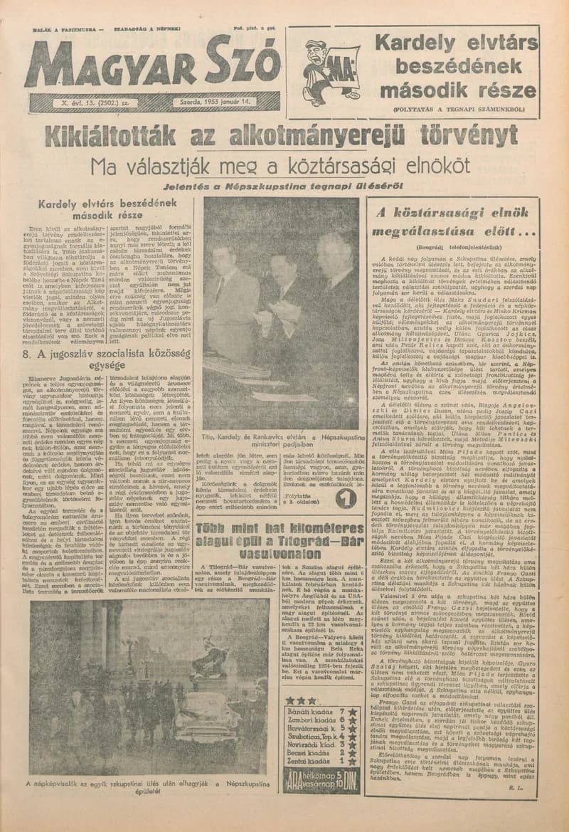 Magyar Szó, 10. évf. 1953. január 14. 13. sz.