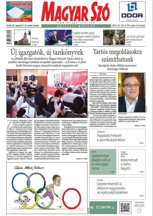 Magyar Szó, 73. évf. 2016. augusztus 27. – 28. 199. sz. 1–44. oldal