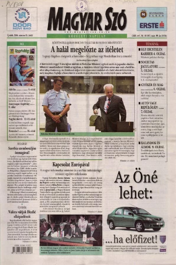 Magyar Szó, 63. évf. 2006. március 13. 58. sz. 1–12. oldal