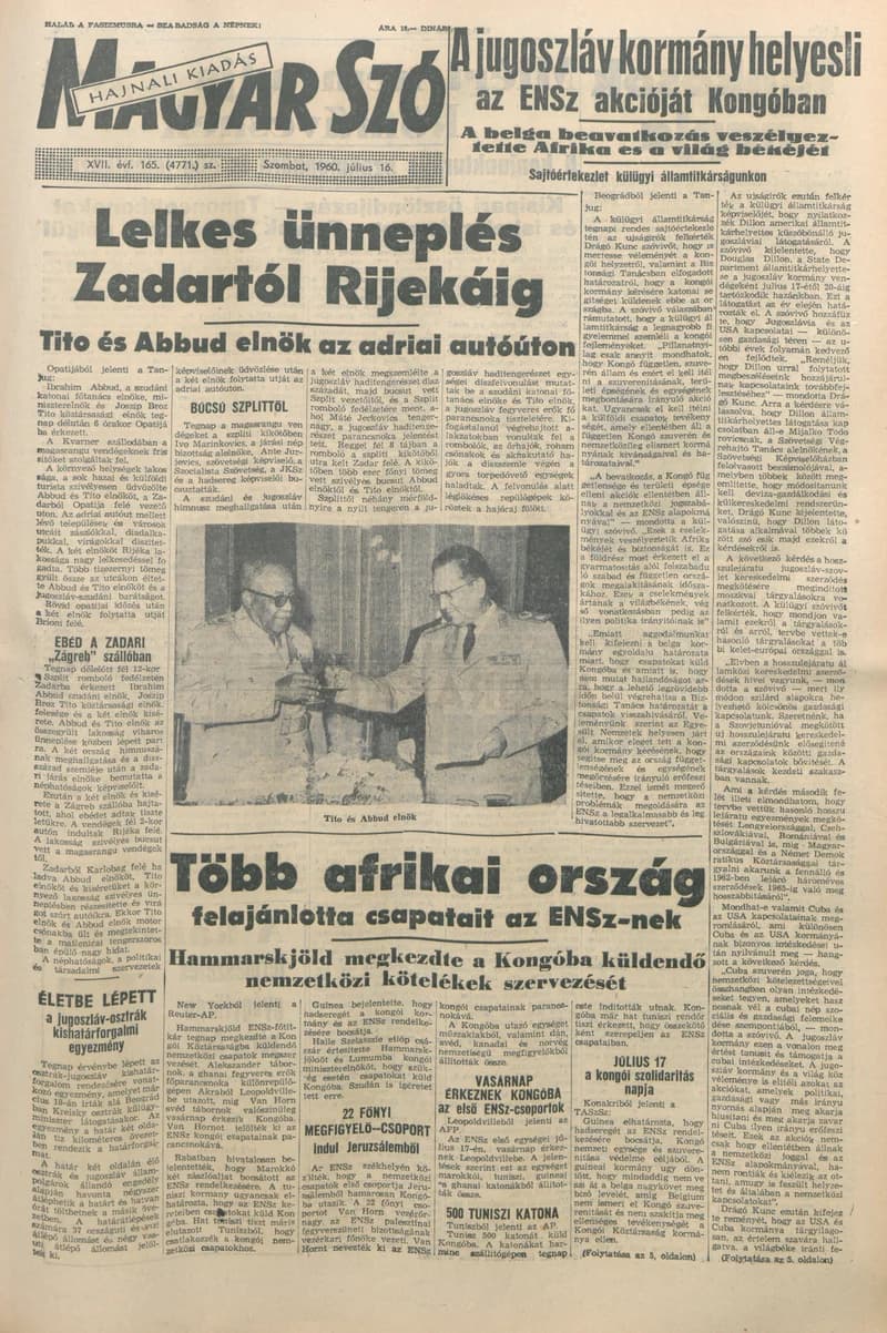 Magyar Szó, 17. évf. 1960. július 16. 165. sz. 1–24. oldal